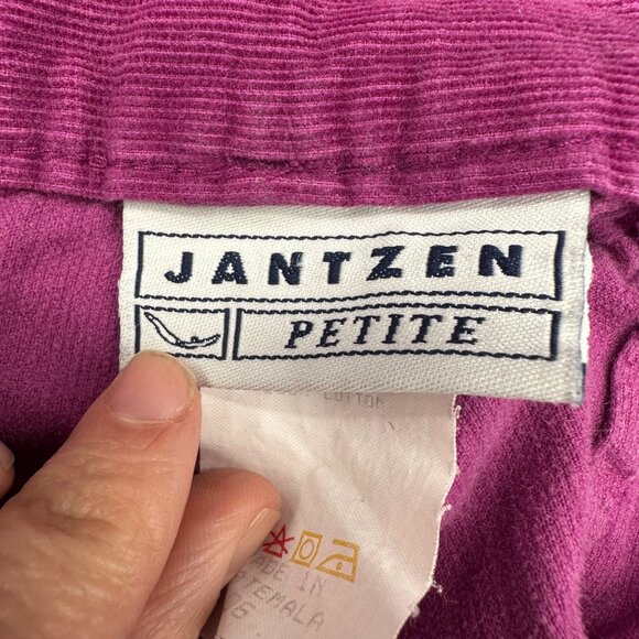 Vintage Womens Purple Shorts Jantzen 6 Petite 1980s Corduroy Pleated Pockets - Picture 4 of 6